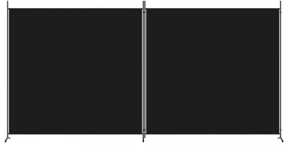 2 paneles fekete szövet térelválasztó 348 x 180 cm