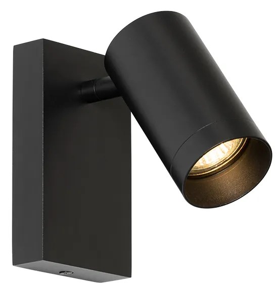 Modern fekete fali lámpa állítható kapcsolóval - Jeana Luxe