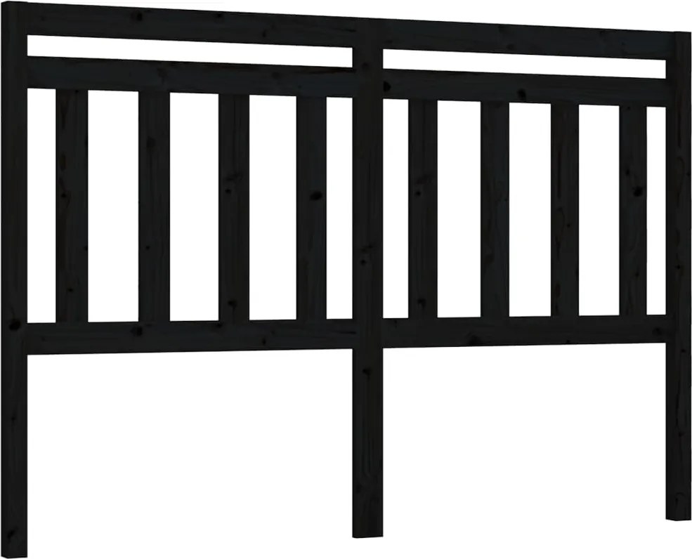 vidaXL fekete tömör fenyőfa ágyfejtámla 166 x 4 x 100 cm