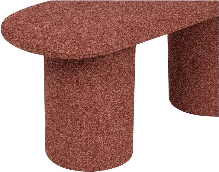 Téglavörös buklé párnázott pad Rull – noo.ma