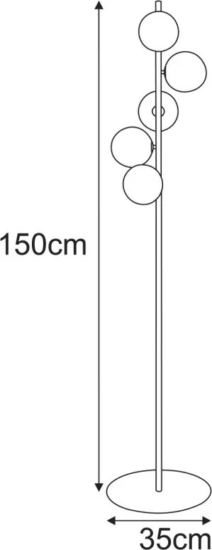 KAJA K-5698 SATURNO Sárga Színű Állólámpa 5xG9 10W IP20