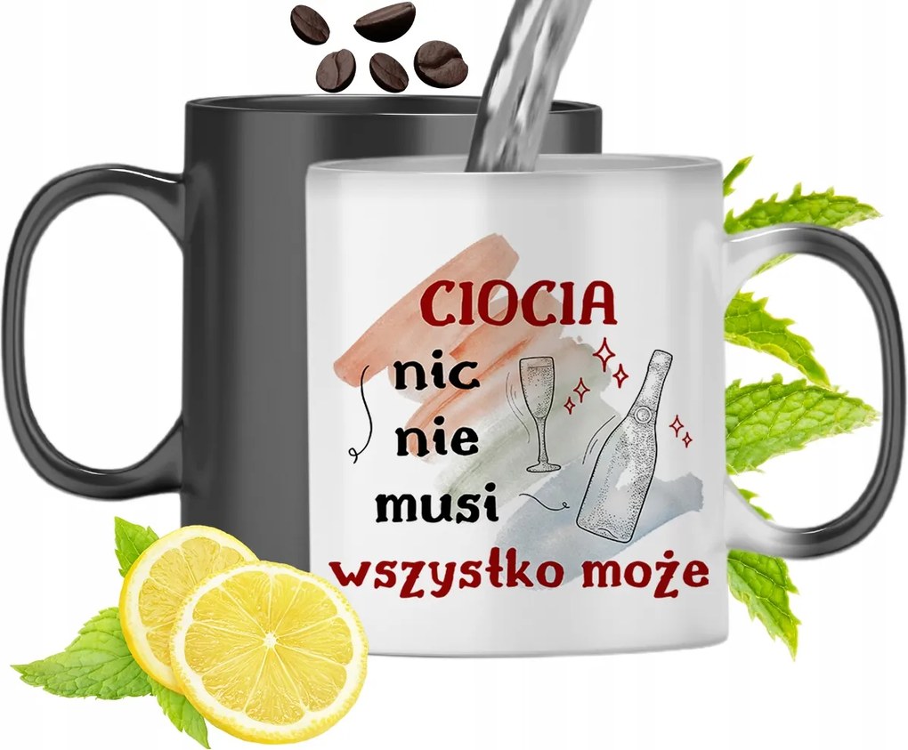 Mágikus Bögre Nagynéninek Fekete Színváltós, fényképes nyomattal