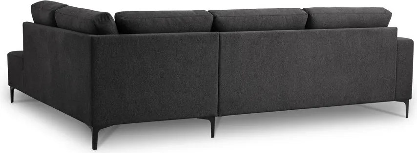 Antracitszürke zsenília sarokkanapé (jobb oldali-L alakú) Fabian – Scandic