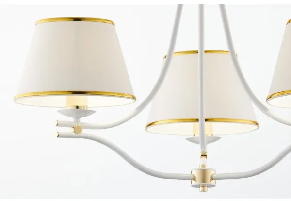 Jupiter 2085 - SAMBA láncos csillár 3xE27/15W/230V fehér/arany