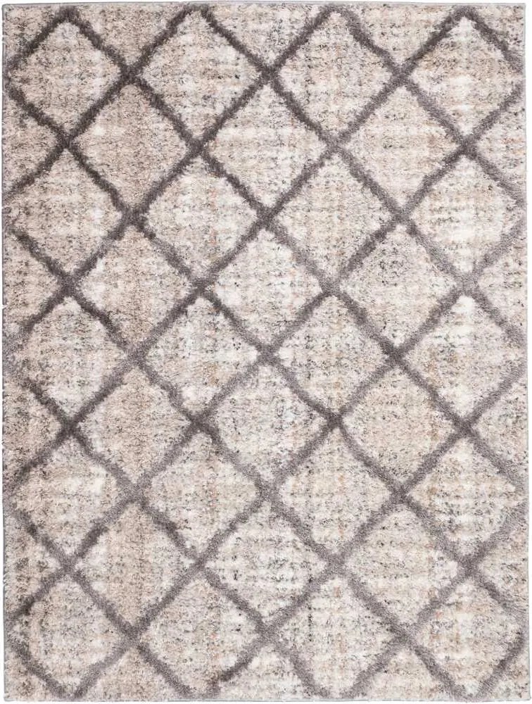 Bilbao Shaggy szőnyeg 80×150 cm rombusz bézs finom minta