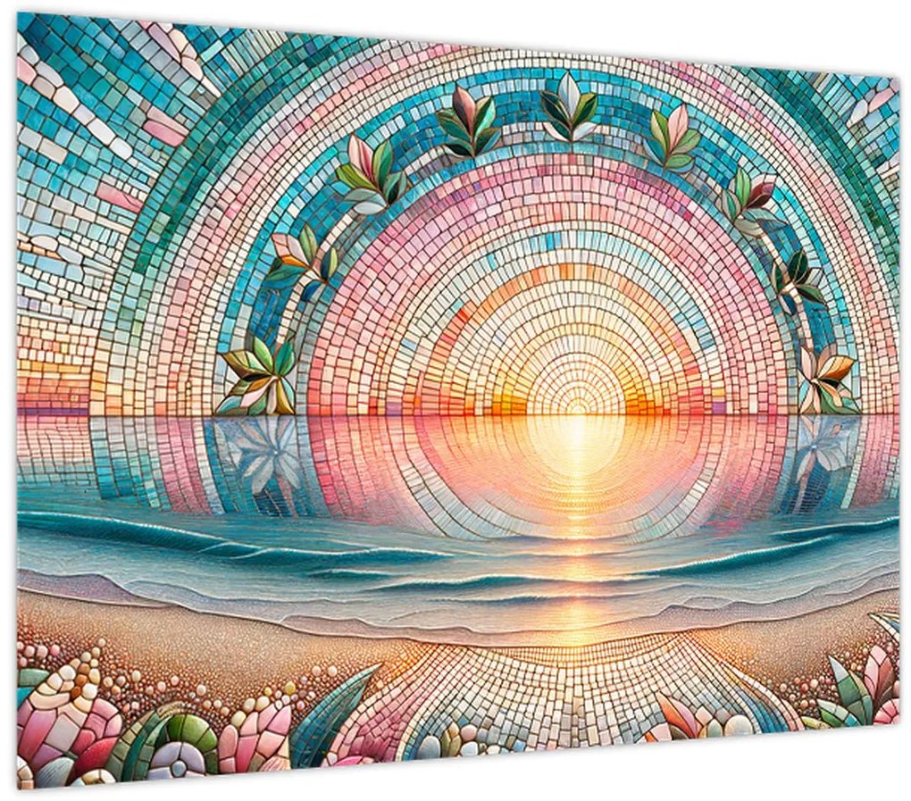 Kép – Naplemente mozaik (70x50 cm)