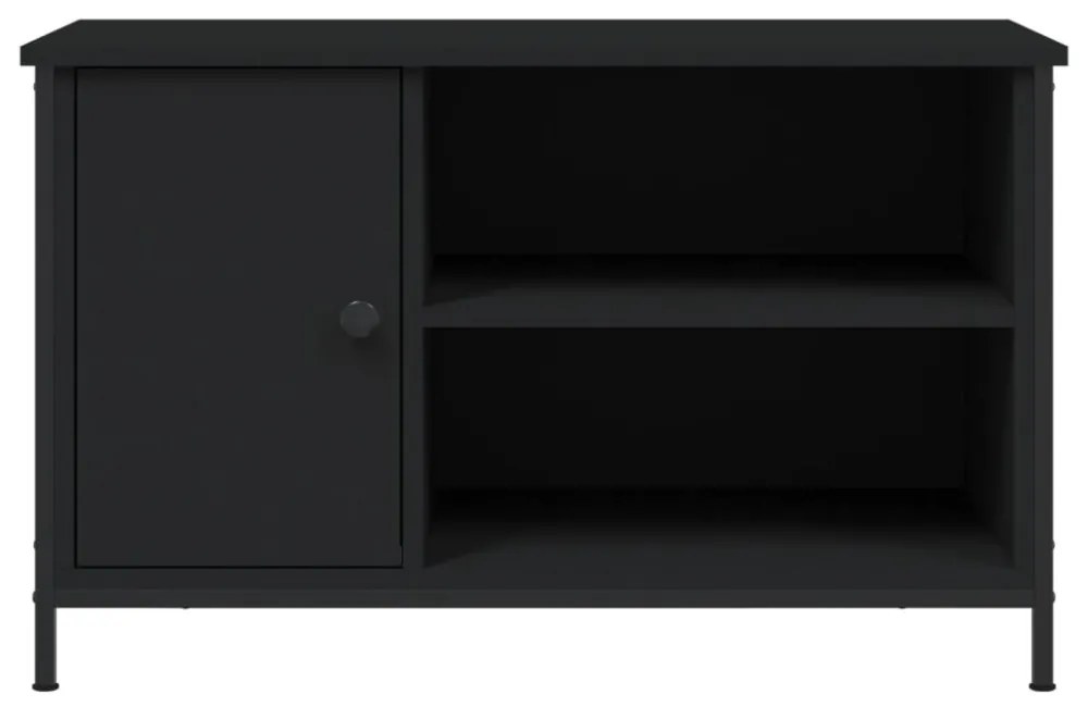 fekete szerelt fa TV-szekrény 80x40x50 cm
