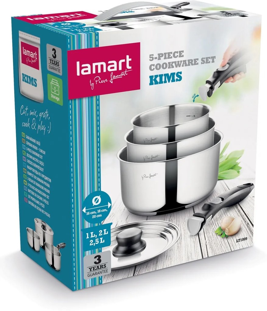 Lamart LT1009 rozsdamentlen edénykészlet Kims, 5darabos