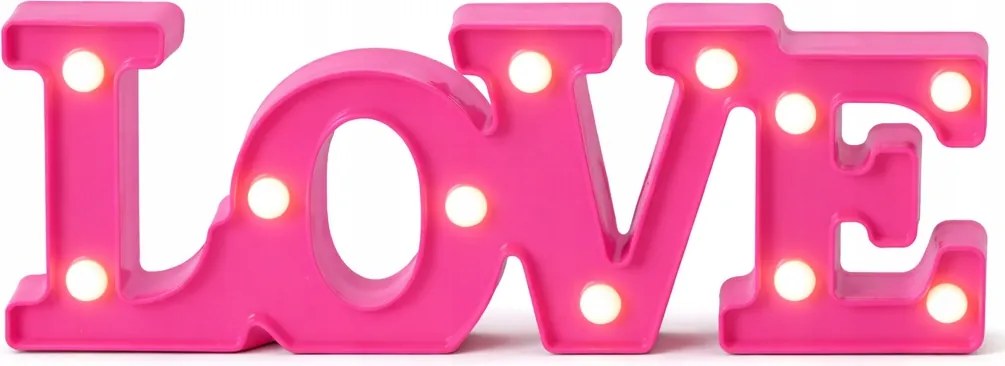 Felirat Love Led lámpa Rózsaszín Dekoráció Romantikus Valentin nap Asztalra