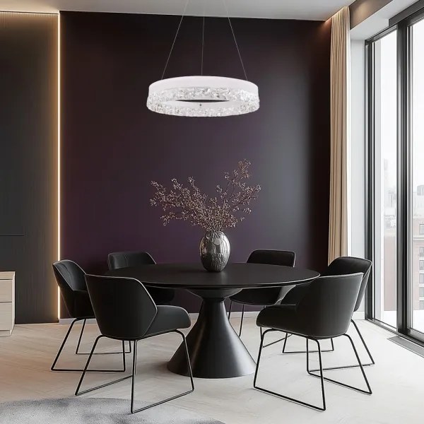 Kábeles LED csillár FROZI LED/32W/230V átm. 50 cm fehér