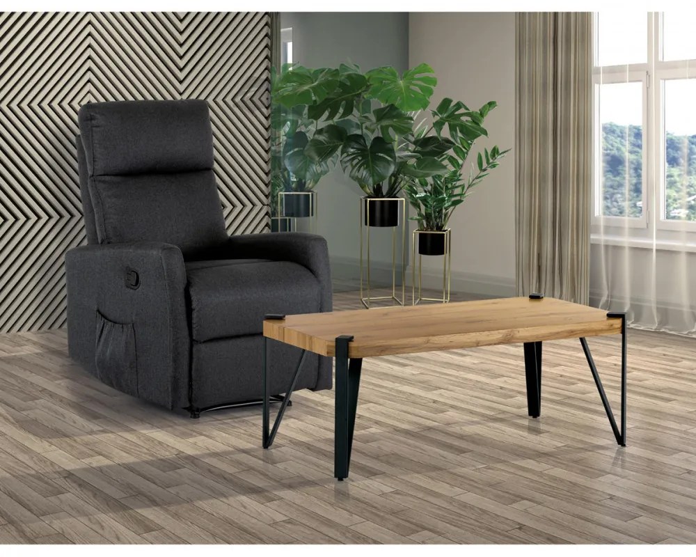 Ahg-260 Masă pentru cafea la modă în culoarea stejarului sălbatic 110x60x42 cm