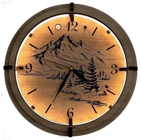 Li-Go 23697/DUB/BAT2 - LED dimmelhető óra érzékelővel LED/1xAA átm. 32 cm tölgy