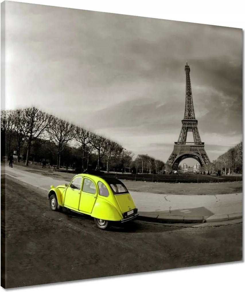 Vászonkép 50x50 Sárga autó Franciaországban