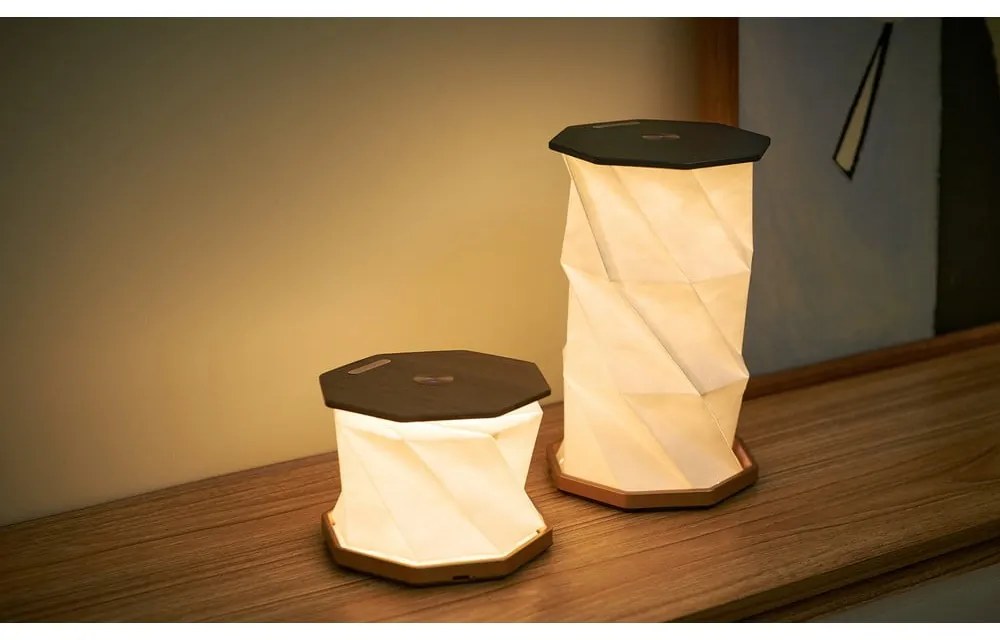 Fekete LED asztali lámpa (magasság 18 cm) Twist Hexagon – Gingko