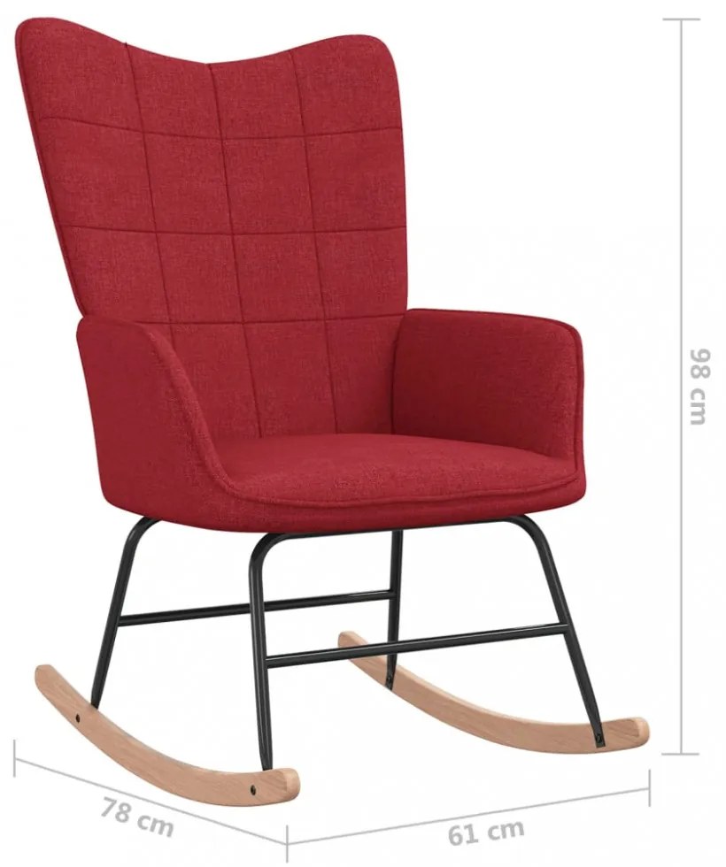 vidaXL bordó szövet hintaszék