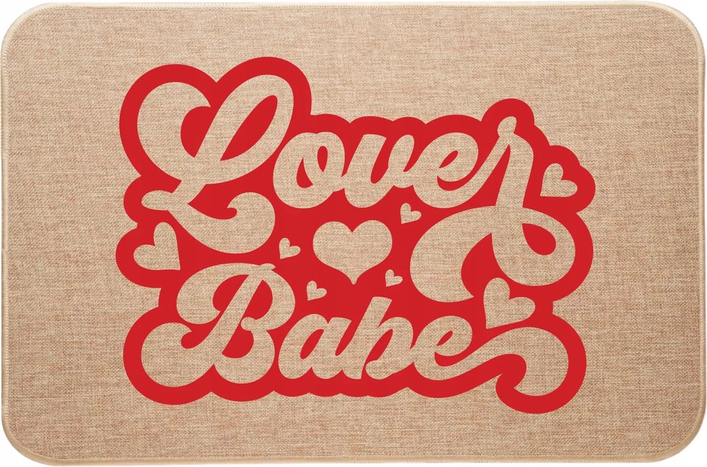 Lábtörlő lenvászon Valentin napi ajándék Lover Babe