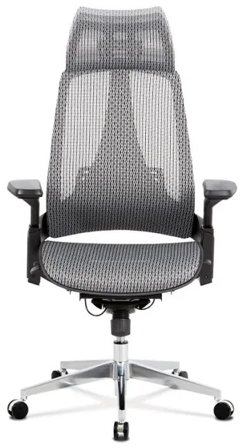 Kancelářská židle, šedá MESH síťovina, lankový mech., kovový kříž