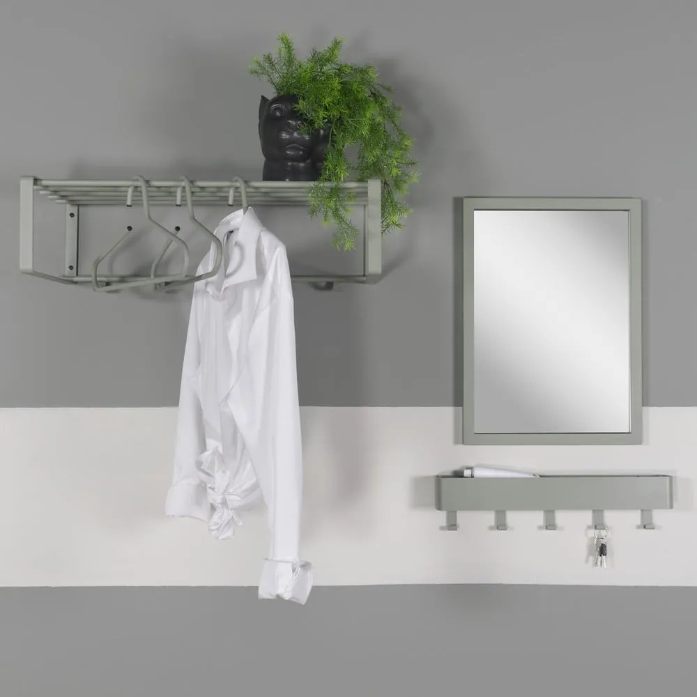 Zöld-szürke fém fali fogas polccal Dax Play – Spinder Design