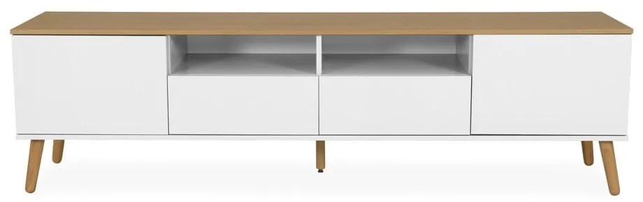 Dot fehér TV-állvány tölgyfa dekorral, szélesség 192 cm - Tenzo