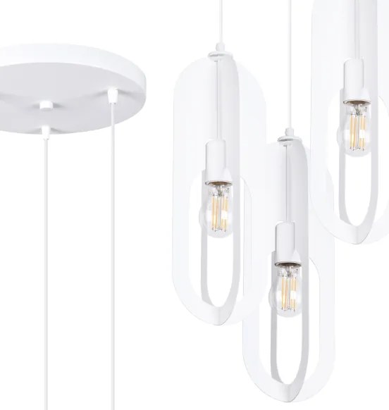 Sollux SL.1361 - Csillár zsinóron NICUS 3xE27/15W/230V fehér