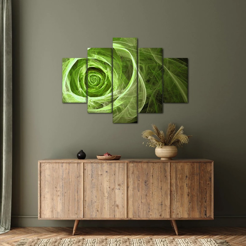 Kép - Absztrakt rózsa zöld (150x105 cm)