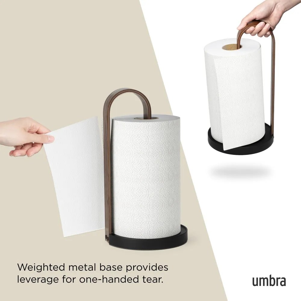 Fekete fa papírtörlő tartó ø 17 cm Bellwood – Umbra