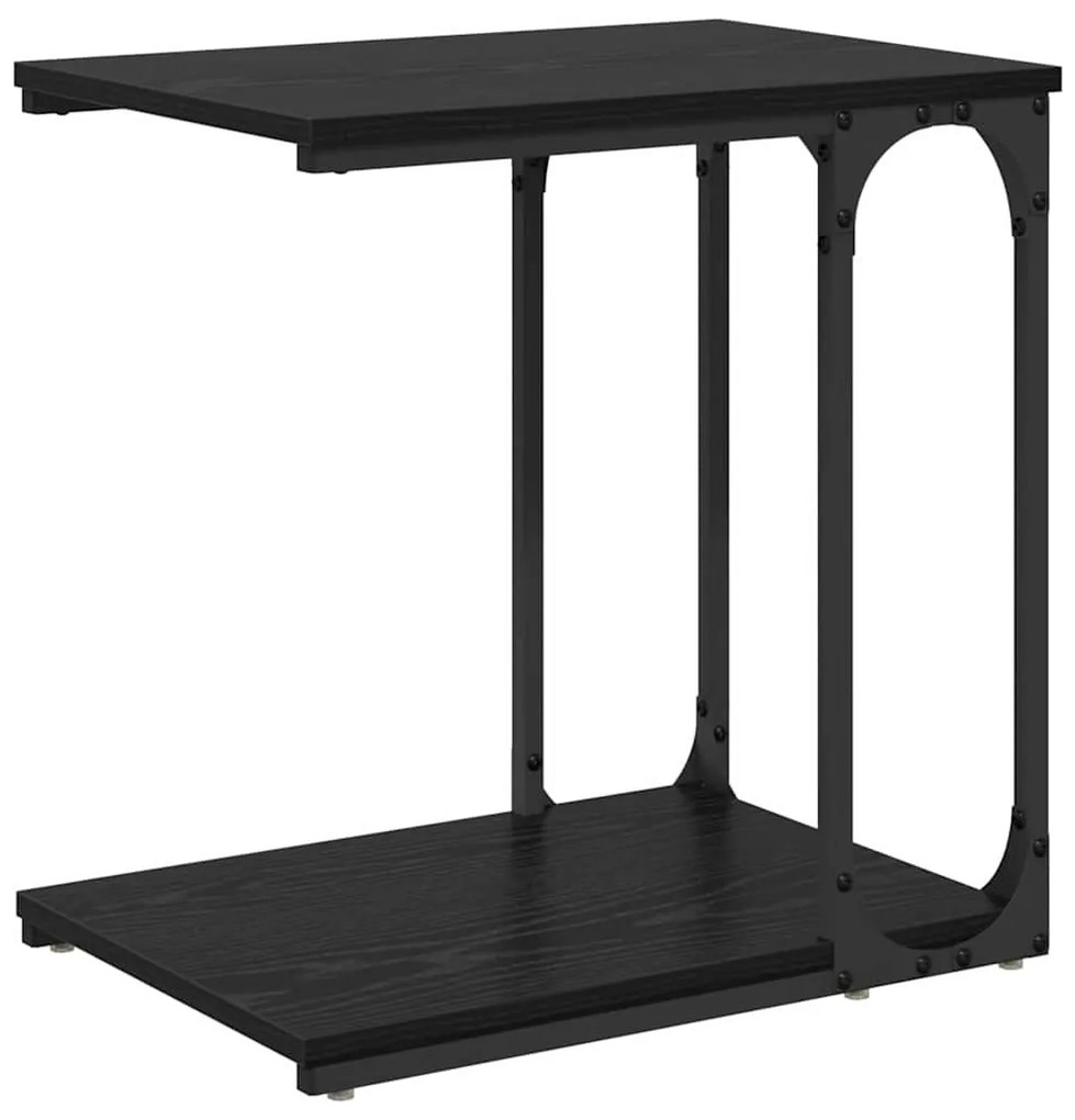 Oldal asztal polcokkal Musta tammi 50 x 35 x 52 cm Faanyag