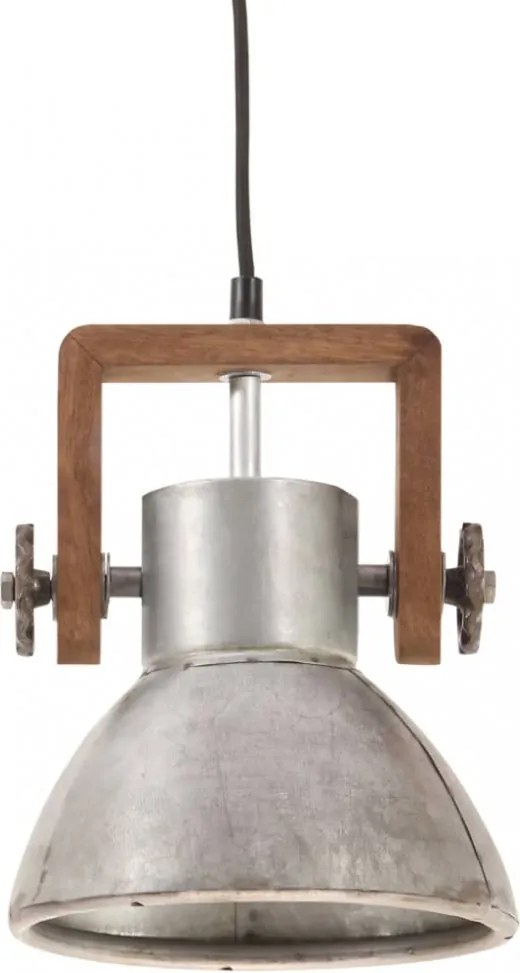 Ezüstszínű kerek ipari függőlámpa 25 w 19 cm e27