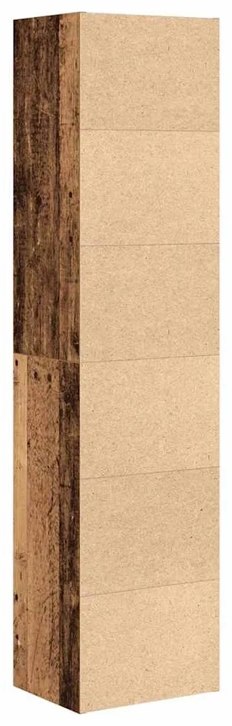 antik fa színű szerelt fa könyvszekrény 31x24x127 cm