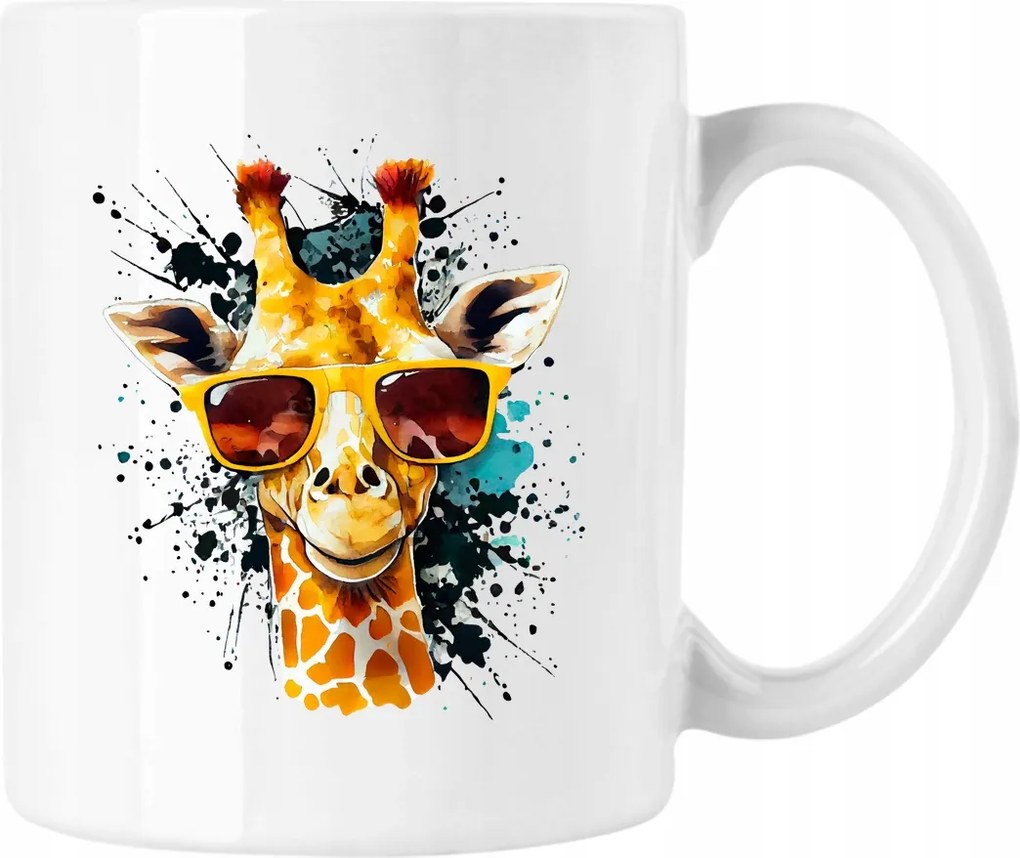 Zsiráf bögre Szemüveggel Fehér 330ml