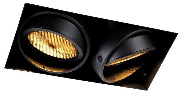 Beépített reflektor fekete GU10 AR111 keret nélküli 2-lámpás - Oneon Honey