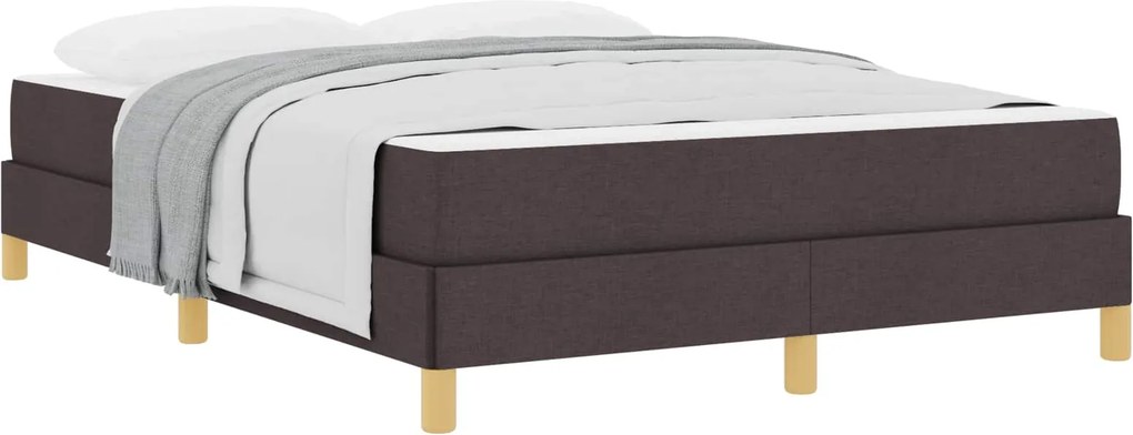 vidaXL Boxrugós ágy matracmal Sötét Barna 140 x 190 cm szövet