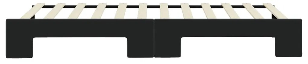 fekete kihúzható bársony heverő 90x200 cm