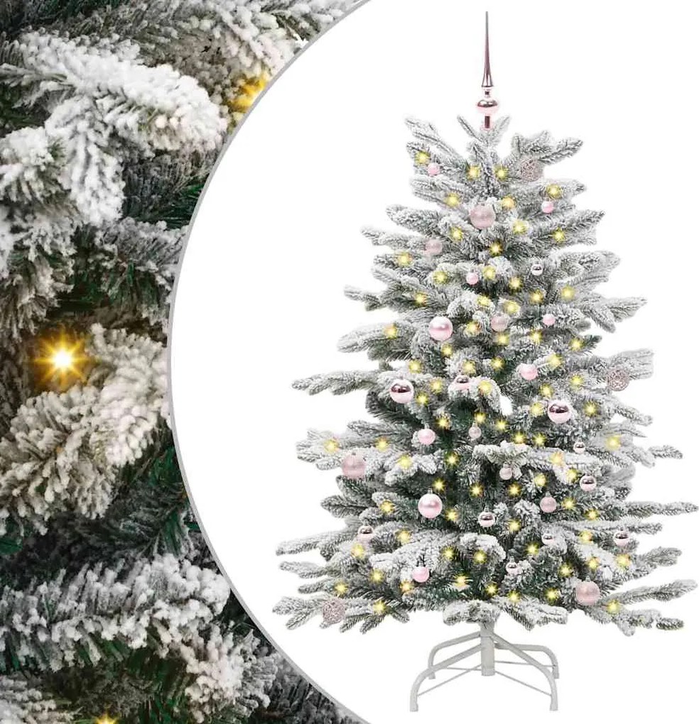 vidaXL Műanyag Hajtogatós Karácsonyfa Fehér 150 cm PE és PVC