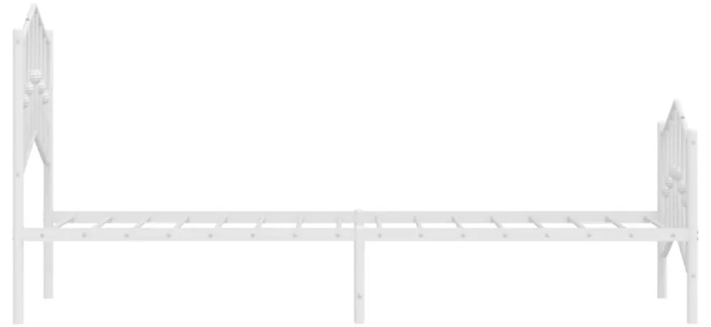 fehér fém ágykeret fej- és lábtámlával 80 x 200 cm