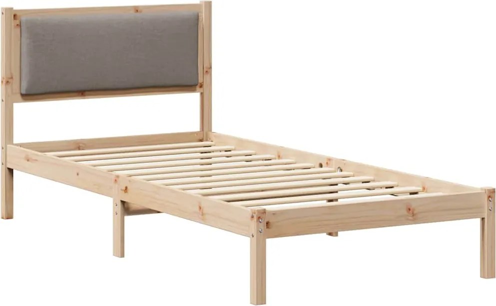 vidaXL Ágykeret fejtámlával Tópszínű 100 x 200 cm Tömör fenyőfa