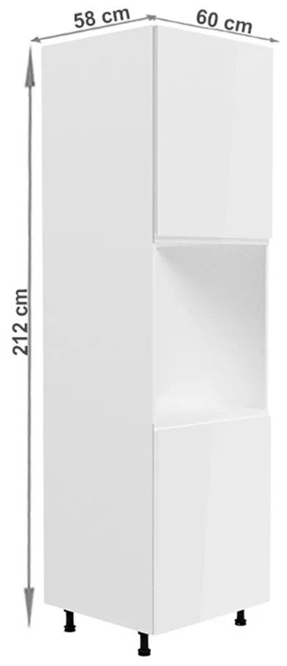 Élelmiszer konyhaszekrény D60P Aurellia (fehér + fényes fehér). 1015763