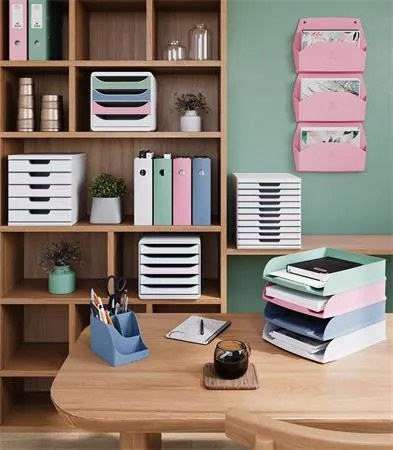 Fali rendszerező, 1 rekeszes, fekvő, 38,2x28,9x7,2 cm, EXACOMPTA Autentik, rózsaszín (EX61171D)