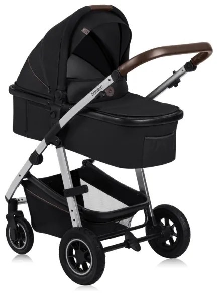 Lionelo - Kombinált babakocsi 3 az 1-ben AMBER Fekete-ezüst