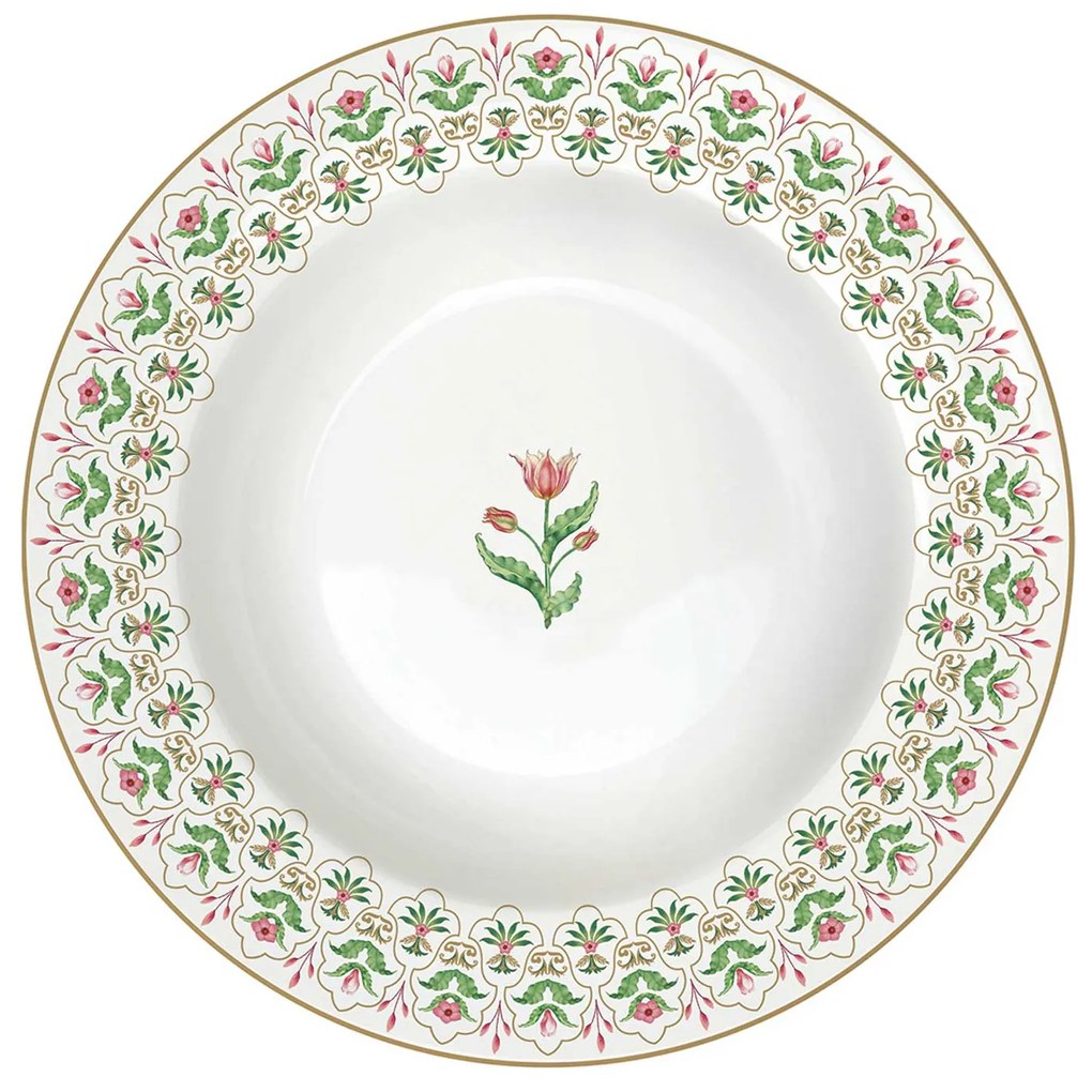 Virágos porcelán mélytányér Botanic Chic