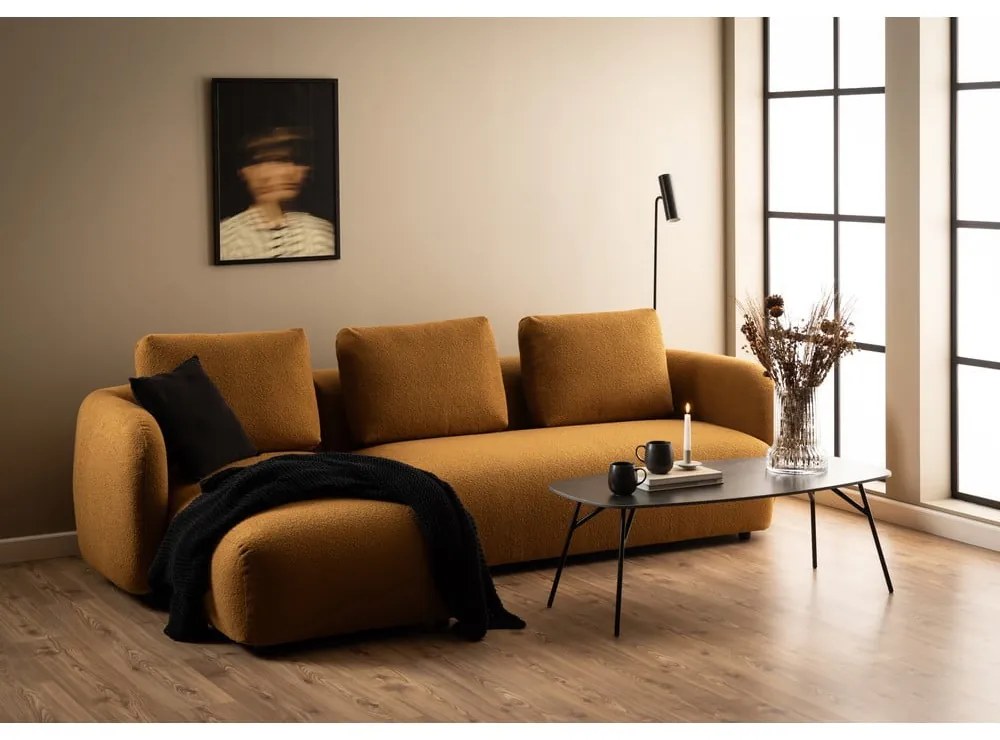 Fekete dohányzóasztal kerámia asztallappal 60x120 cm Caracas – Actona