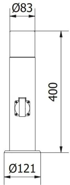 Lámpa Kerti lámpatest CORTA-P 40, E27, MAX.25W, IP44, AC220-240V, 50-60Hz, plug max. 3000W, rúd, grafit