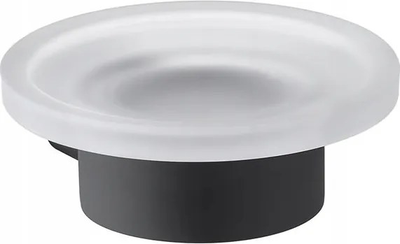 Pirenei szappantartó, tejüveg, matt fekete