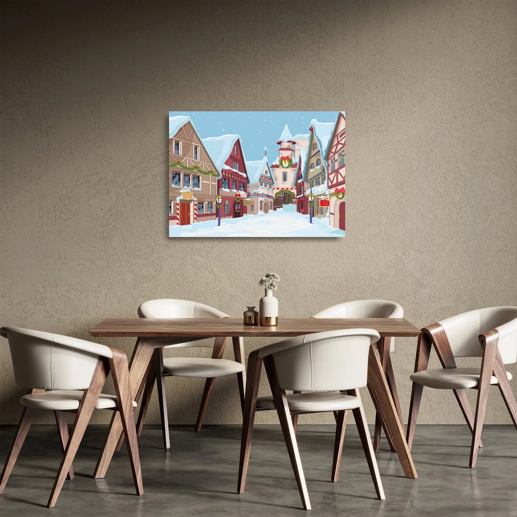 Kép - téli sikátor (üvegen) (70x50 cm)