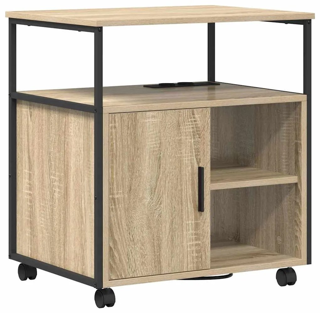 Irodai szekrény kerékkel sonoma tölgy 61 x 46 x 67 cm Faanyag