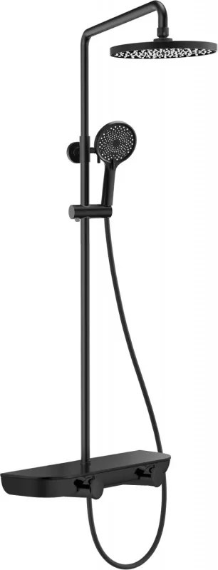 Mexen Axis fekete színű külső zuhanykészlet esőztetővel és csappal - 78112-70