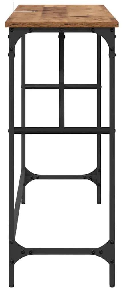 vidaXL Konzolasztal Öreg fa 100 x 32 x 75 cm Faanyag