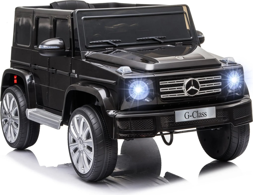 HOMCOM Elektromos Autó Gyerekeknek 3+ Év BENZ G500 Off-Road Akkumulátoros 12V Elektromos Jármű Távirányítóval, Zenével, Közlekedési Dallammal, Sebessé