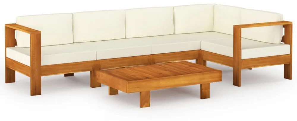 6 részes akácfa kerti pihenőgarnitúra párnákkal 100 x 60 cm