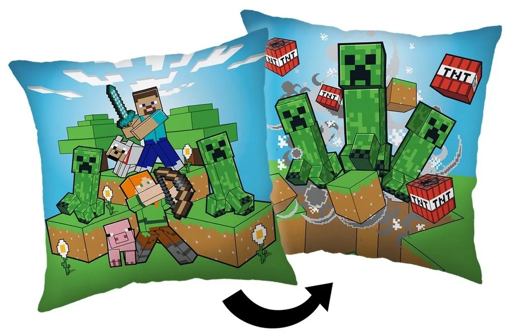Jerry Fabrics Minecraft Creeper rush párna, 40 x40 cm